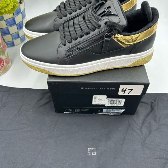 Men's Giuseppe Zanotti double zip low top leather sneakers size 43 made in Italy - Picture 11 of 12